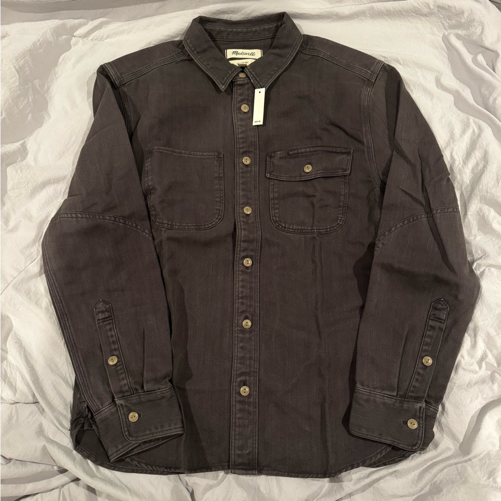 Madewell Black Coal Garment Dyed Work shirt size XS